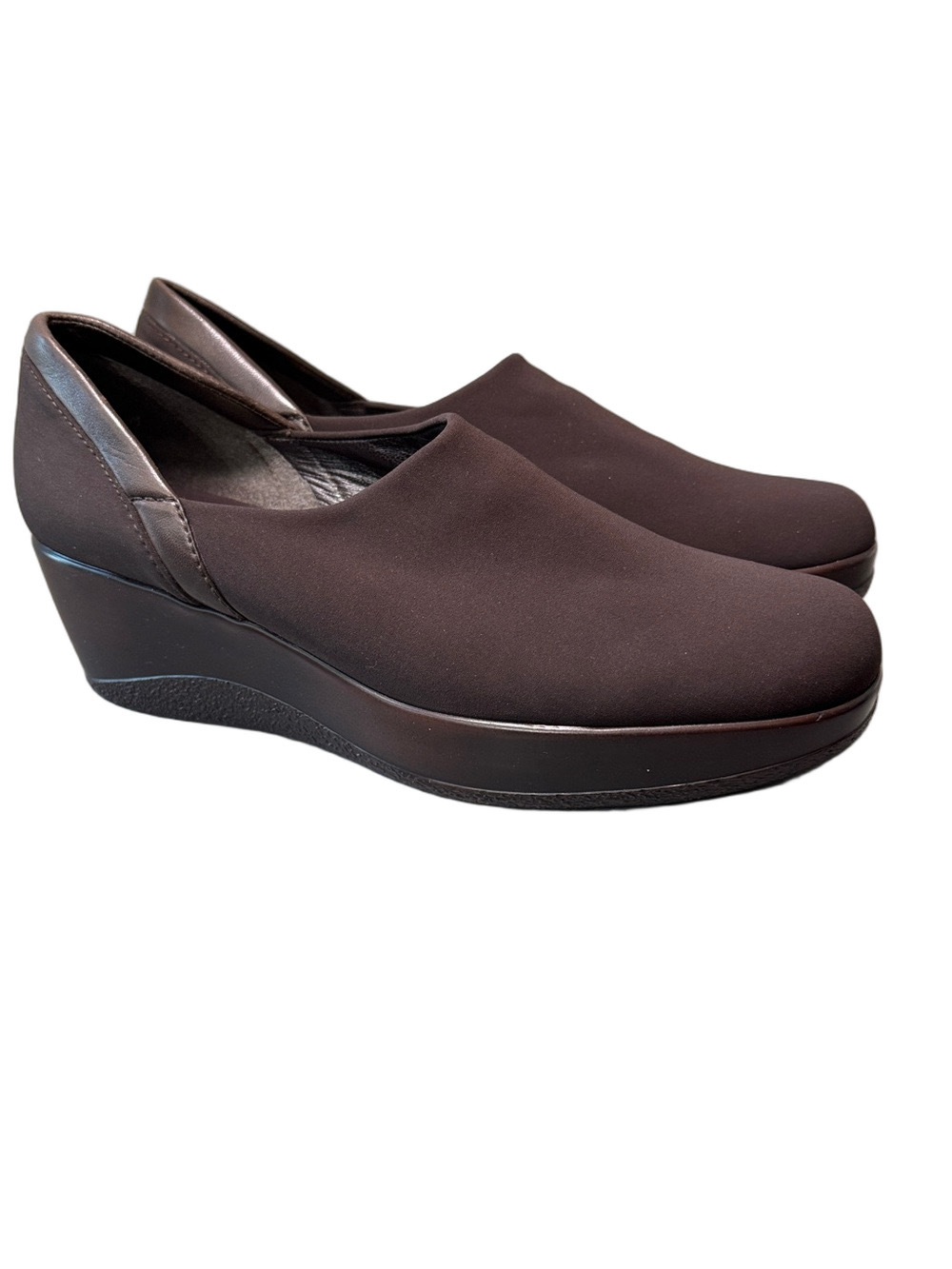 Stuart Weitzman Walker Chocolate Brown Wedge Slip-On Loafers Size 9.5 NWOT - Picture 1 of 5